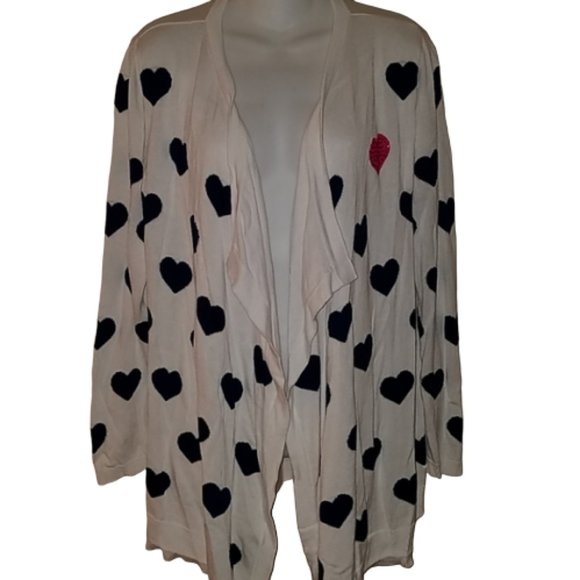 Faith & Zoe Intarsia Heart Sweater Cardigan - Picture 3 of 9